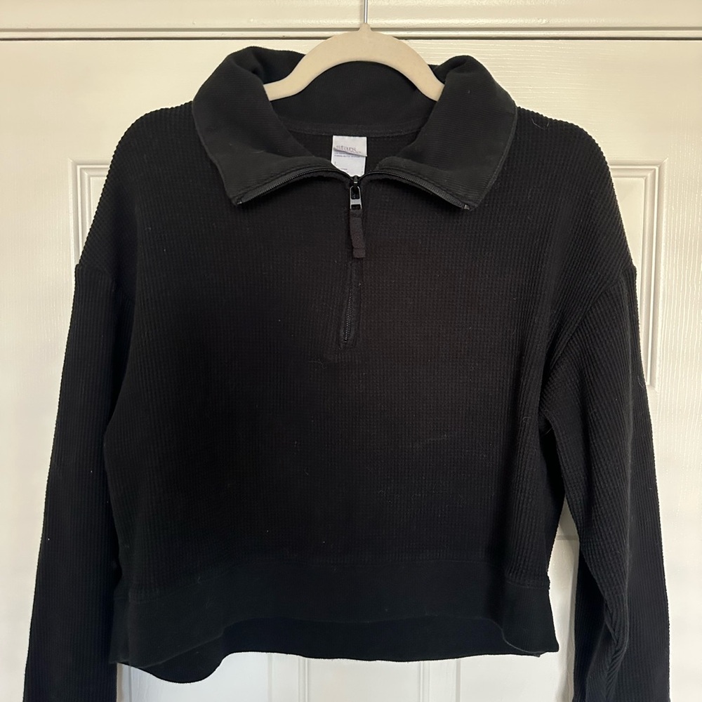 Quarter zip from Target pajama section. Waffle knit.